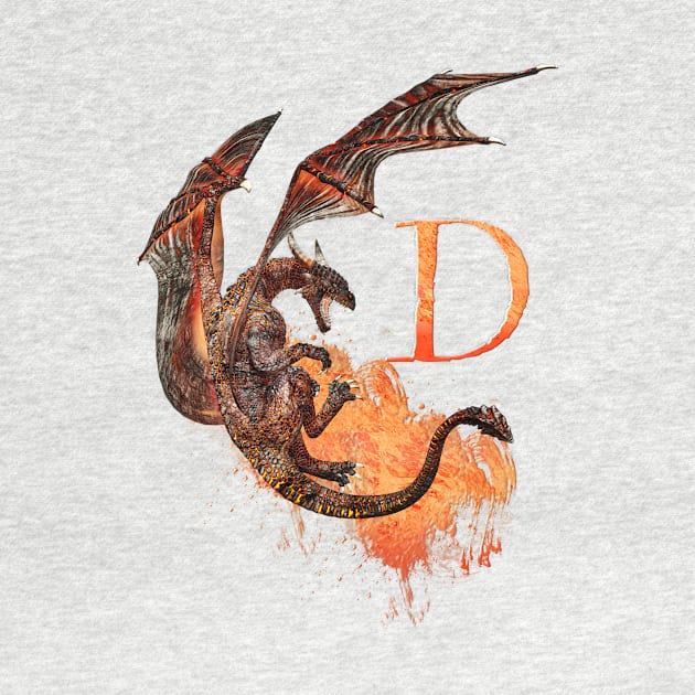 Drachen Buchstabe D by AndreaTiettje